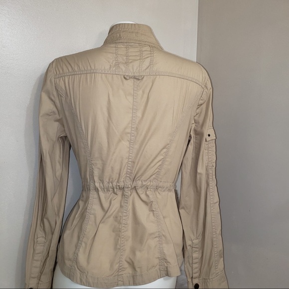 Express Casual Beige Tan Zip Up Utility Jacket - Picture 7 of 12
